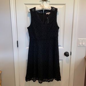 Loft lace lined short sleeve dress
